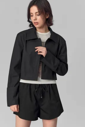 Brighton Cropped Jacket, Charcoal