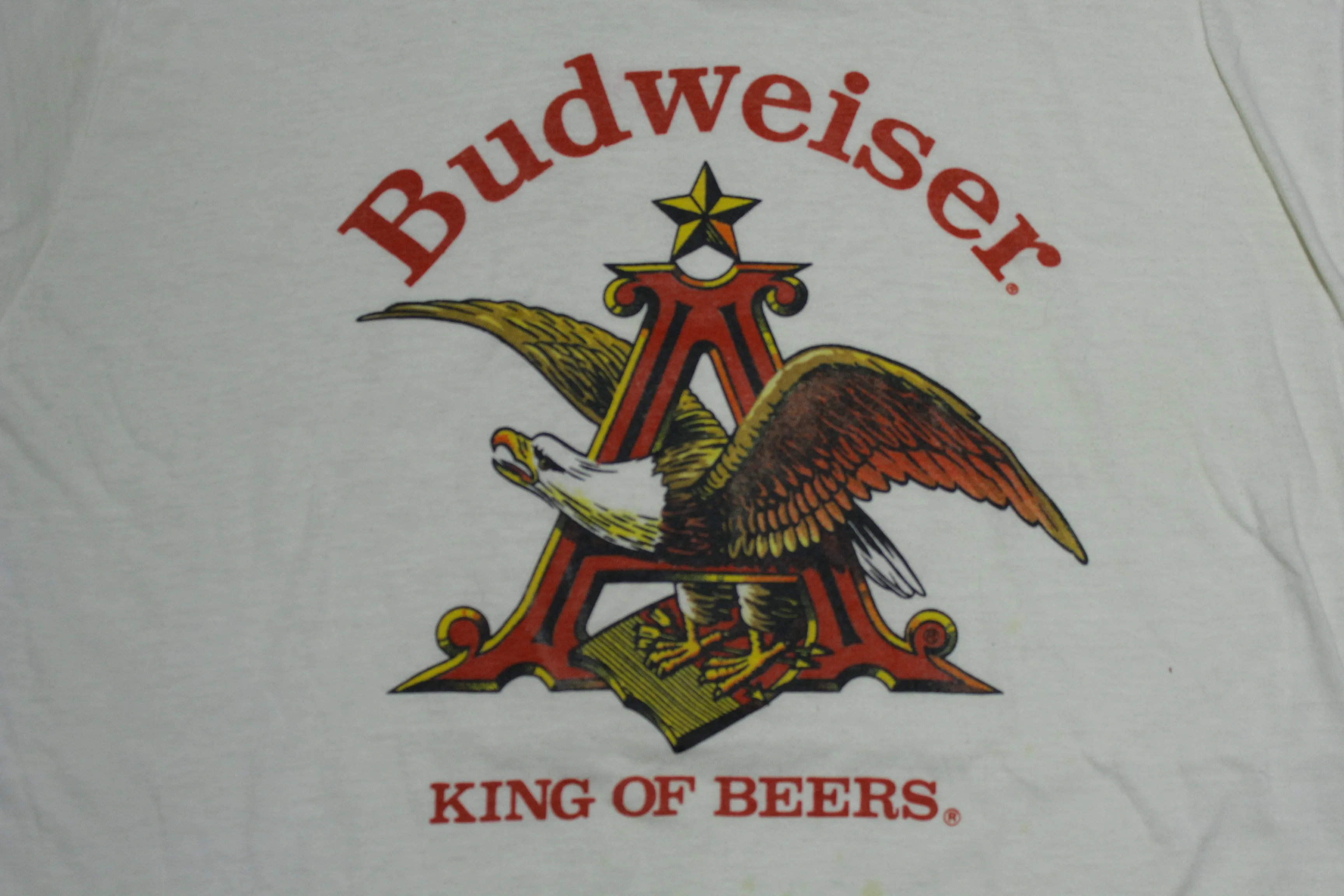 Budweiser King of Beers Vintage 80's Eagle Ringer Signal USA Big A T-Shirt