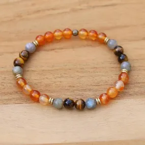 Carnelian and Labradorite Bracelet