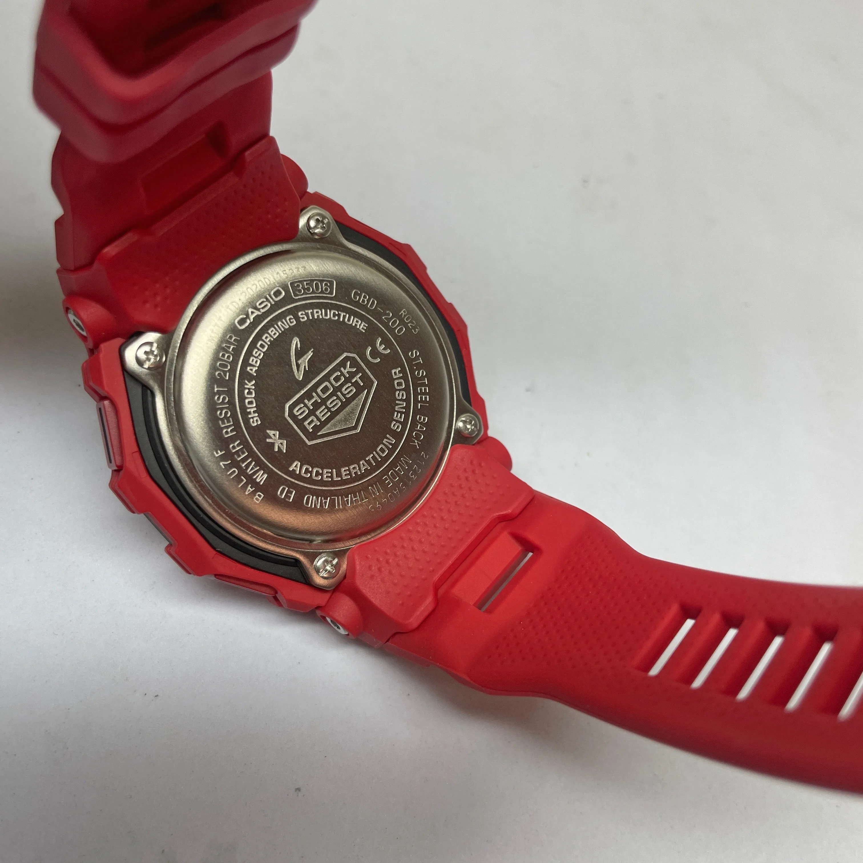 CASIO G-Shock GBD200RD-4 Burning Red Watch Power Trainer Square