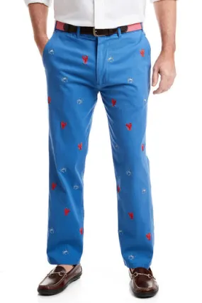 Castaway HARBOR PANT EMB - CRAB & LOBSTER-DEEP OCEAN BLUE