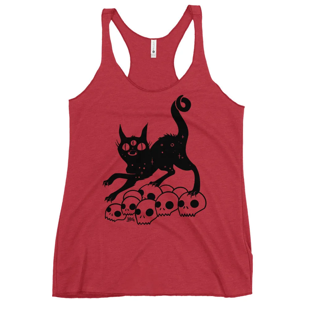 Cat On Skulls, Racerback Tank Top