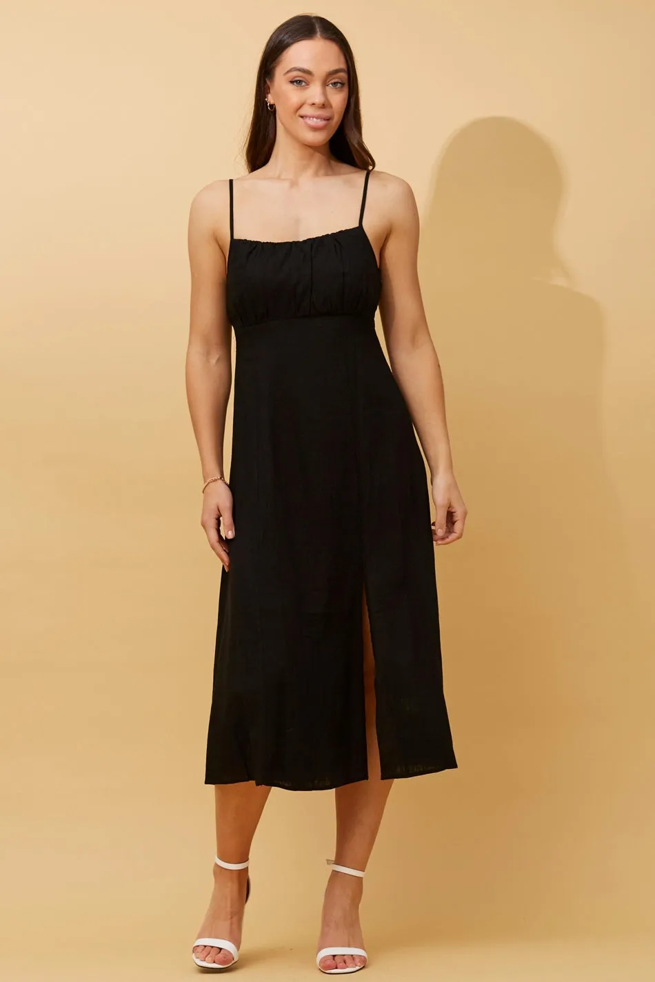 CHANTELLE LINEN MIDI DRESS