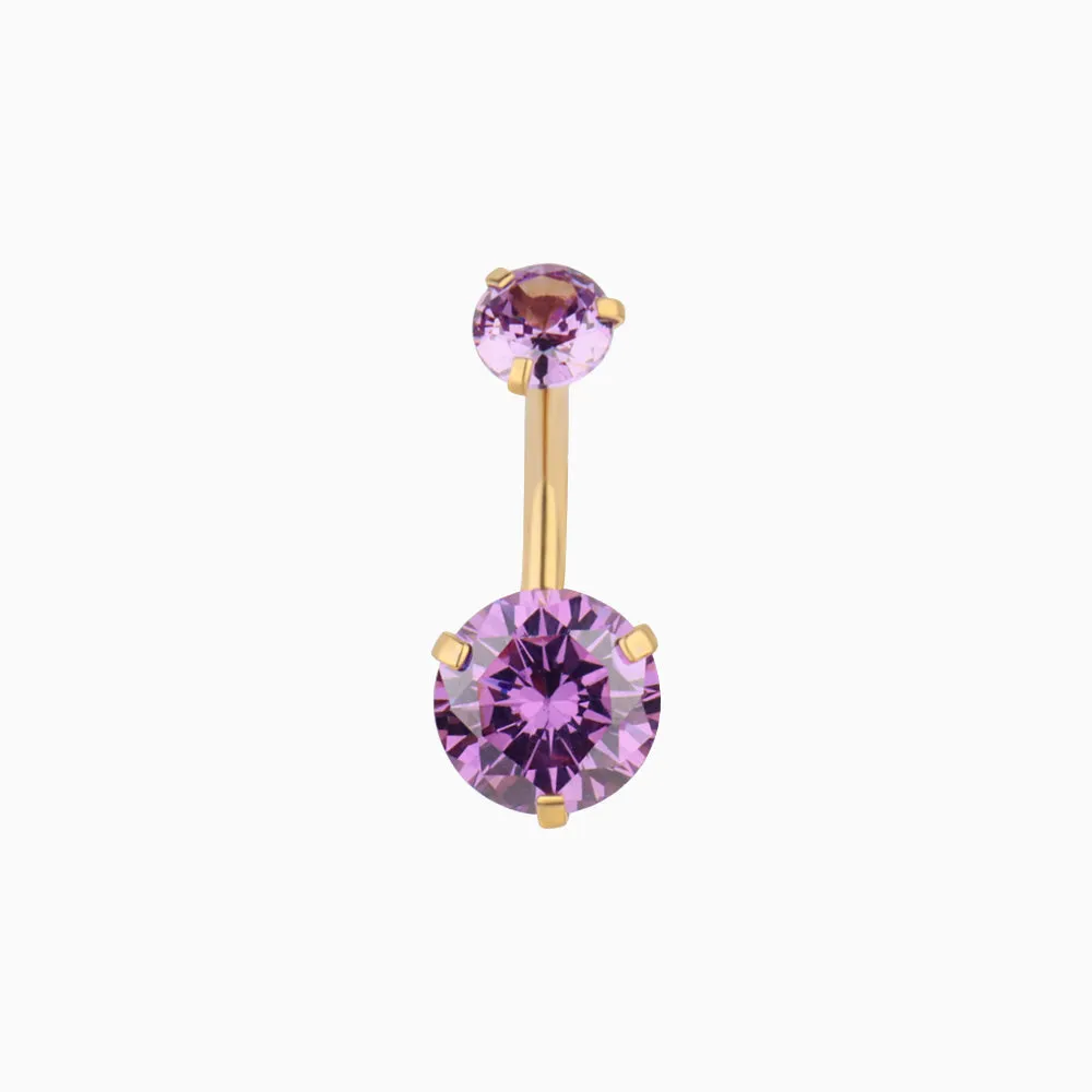 Charm Purple Gem Belly Ring