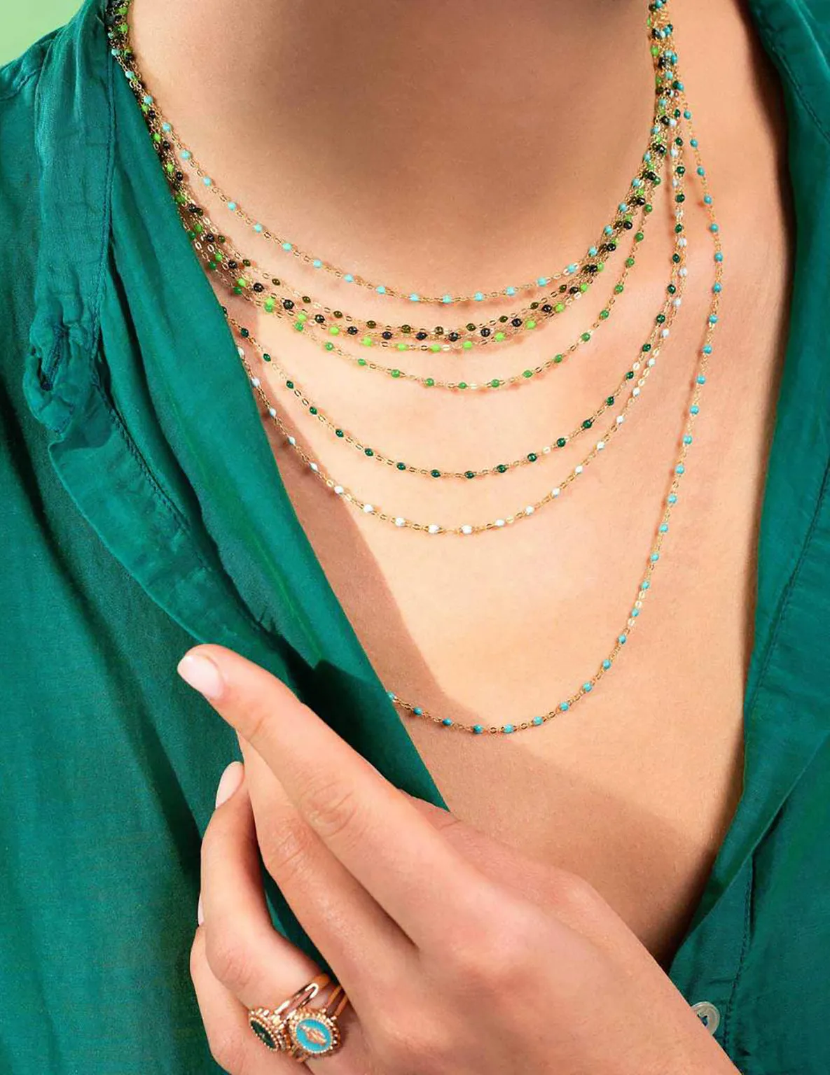 CLASSIC 16" GIGI NECKLACE IN GREEN