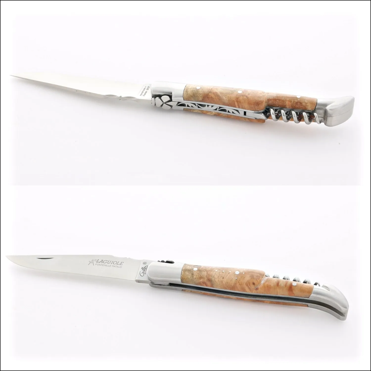 Classic Laguiole Corkscrew Knife Amboyna Burl