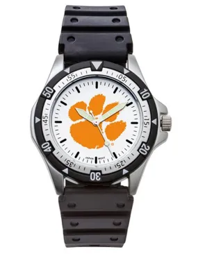 Clemson University Mens Option Watch - Rubber Strap - Color Logo