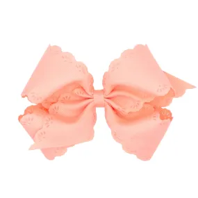 Coral Small King Eyelet Edged Bow