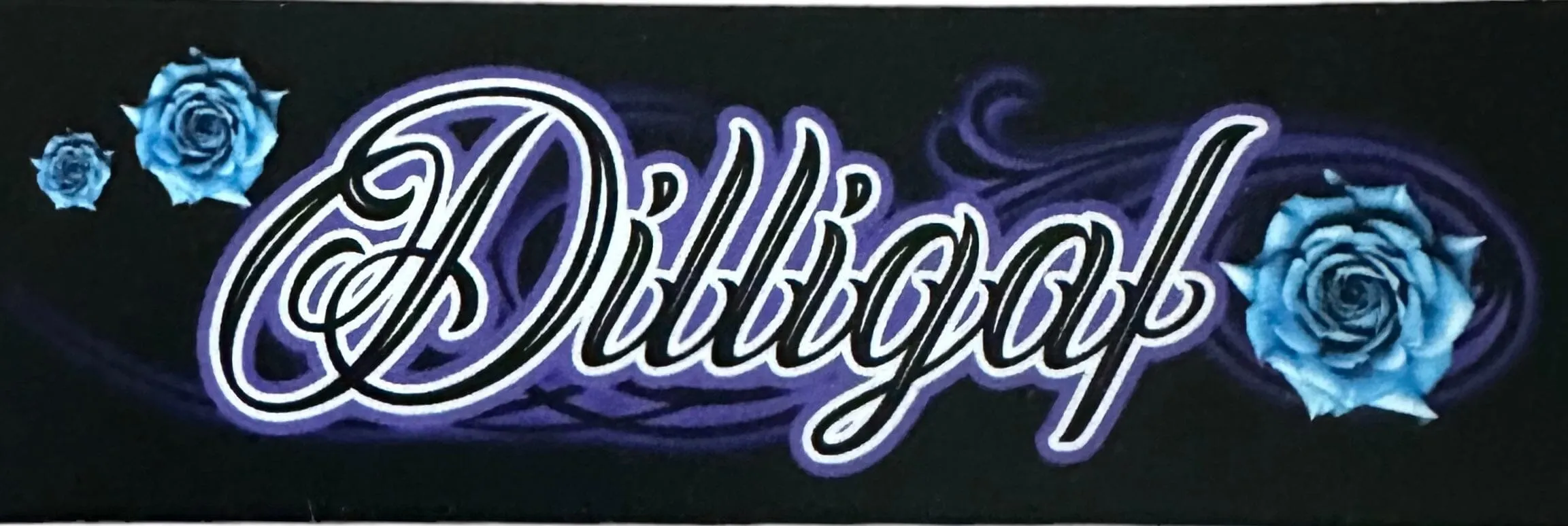 Dilligaf Purple Roses Sticker 4 x 1 1/2