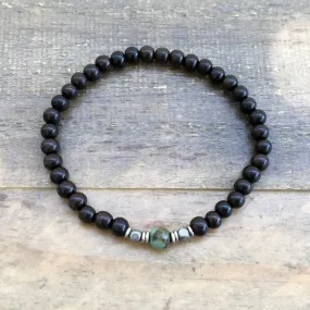 Ebony and African Turquoise Strength and Change Unisex Bracelet