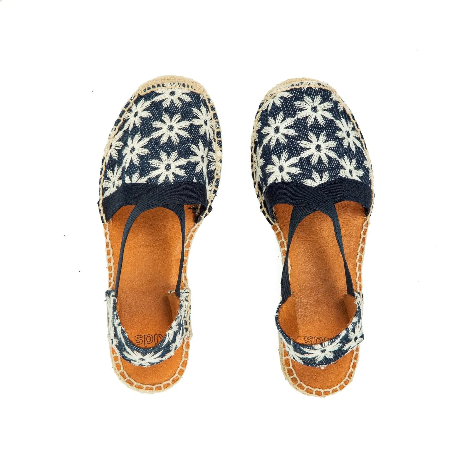 Embroidered Cotton Blend Wedge Espadrille for Kids - Edita-GR