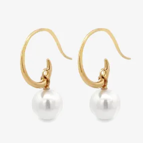 Euro Dangling Pearl Earrings