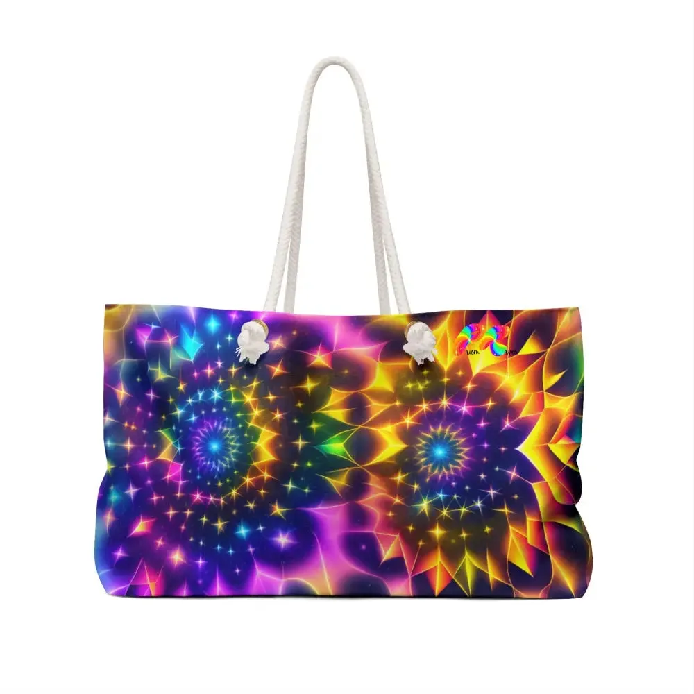 Exotic Neon Rave Weekender Bag