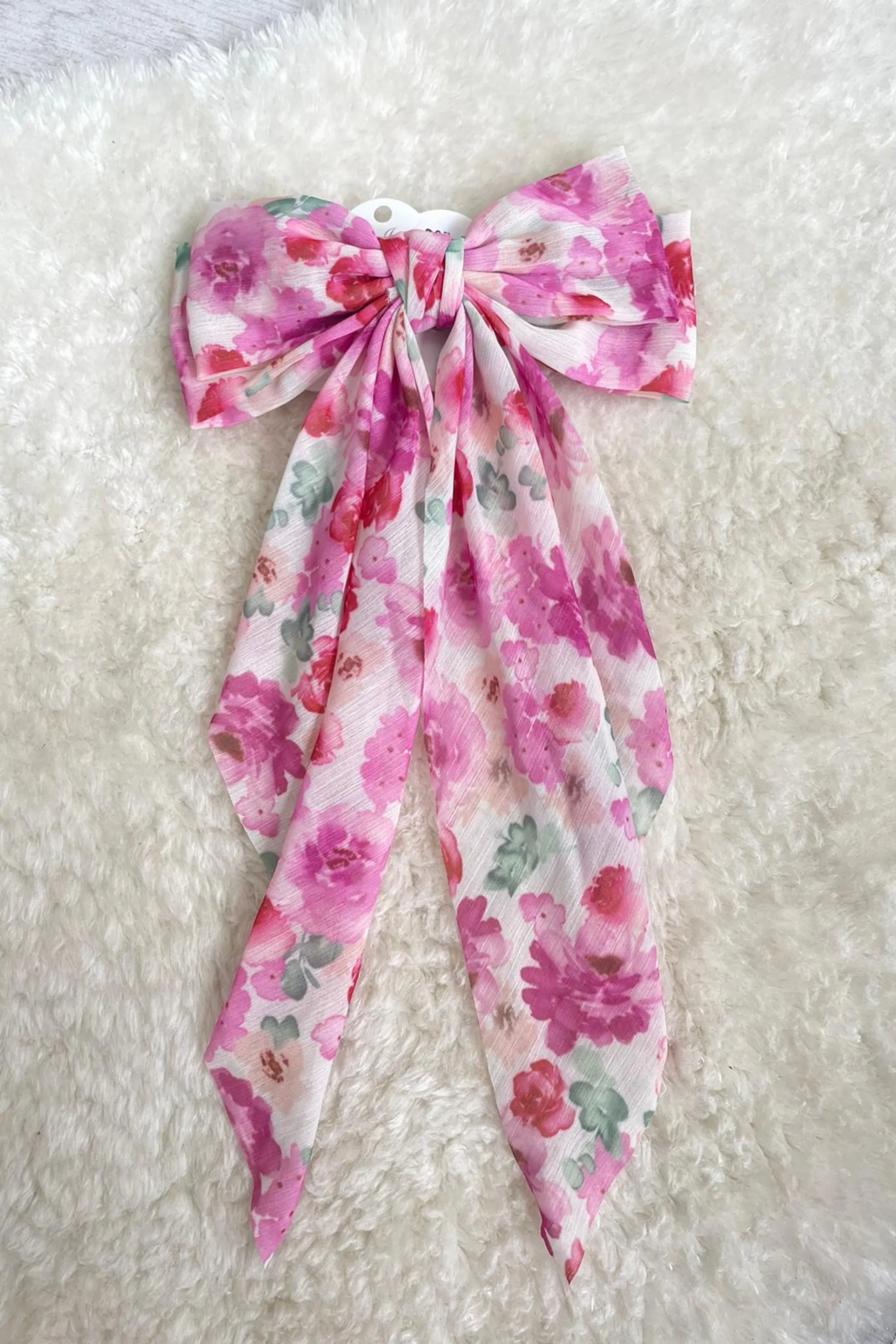 Floral Chiffon Hair Bow Clip (variant colours)