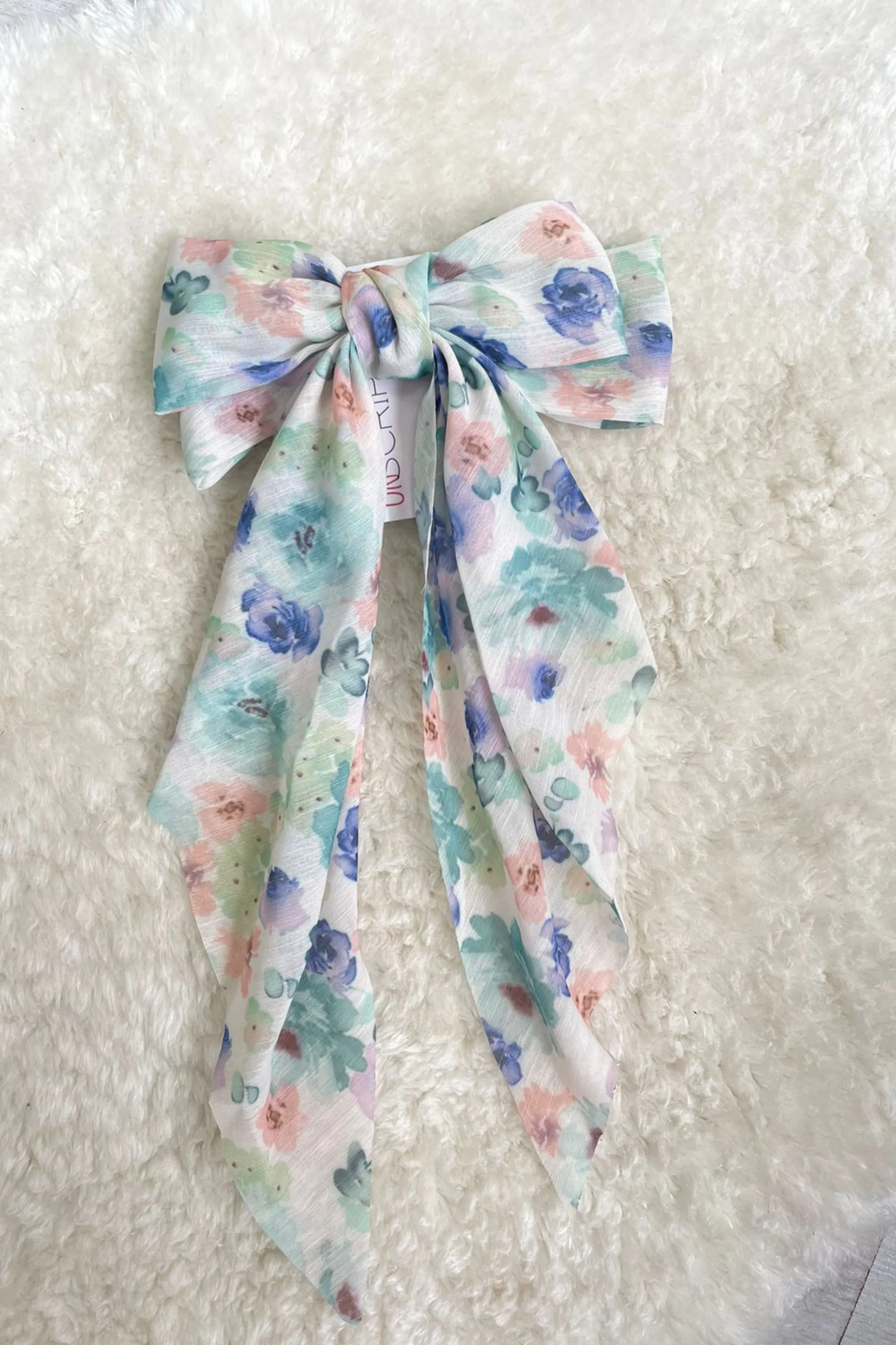 Floral Chiffon Hair Bow Clip (variant colours)