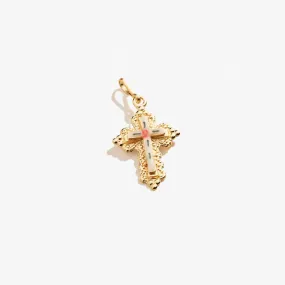 Floral Cross Charm, Small