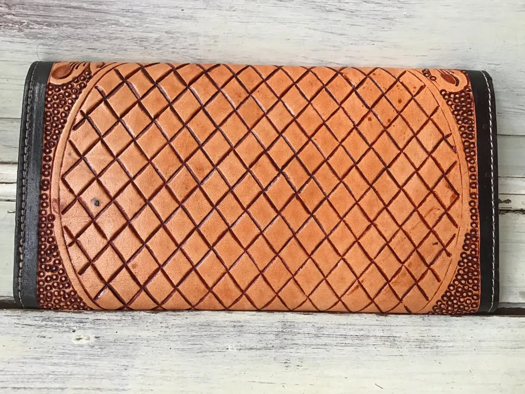 Floral Tooled Leather Wallet