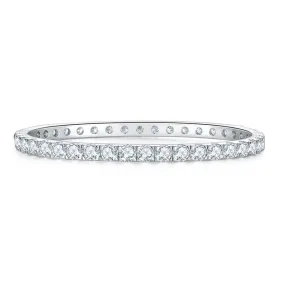 Full Loop 4mm Round Silver Moissan Diamond Tennis Bracelet for Men and Women