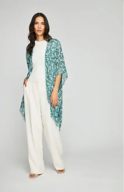 Gentle Fawn Dawn Kimono | Palm Disty Green