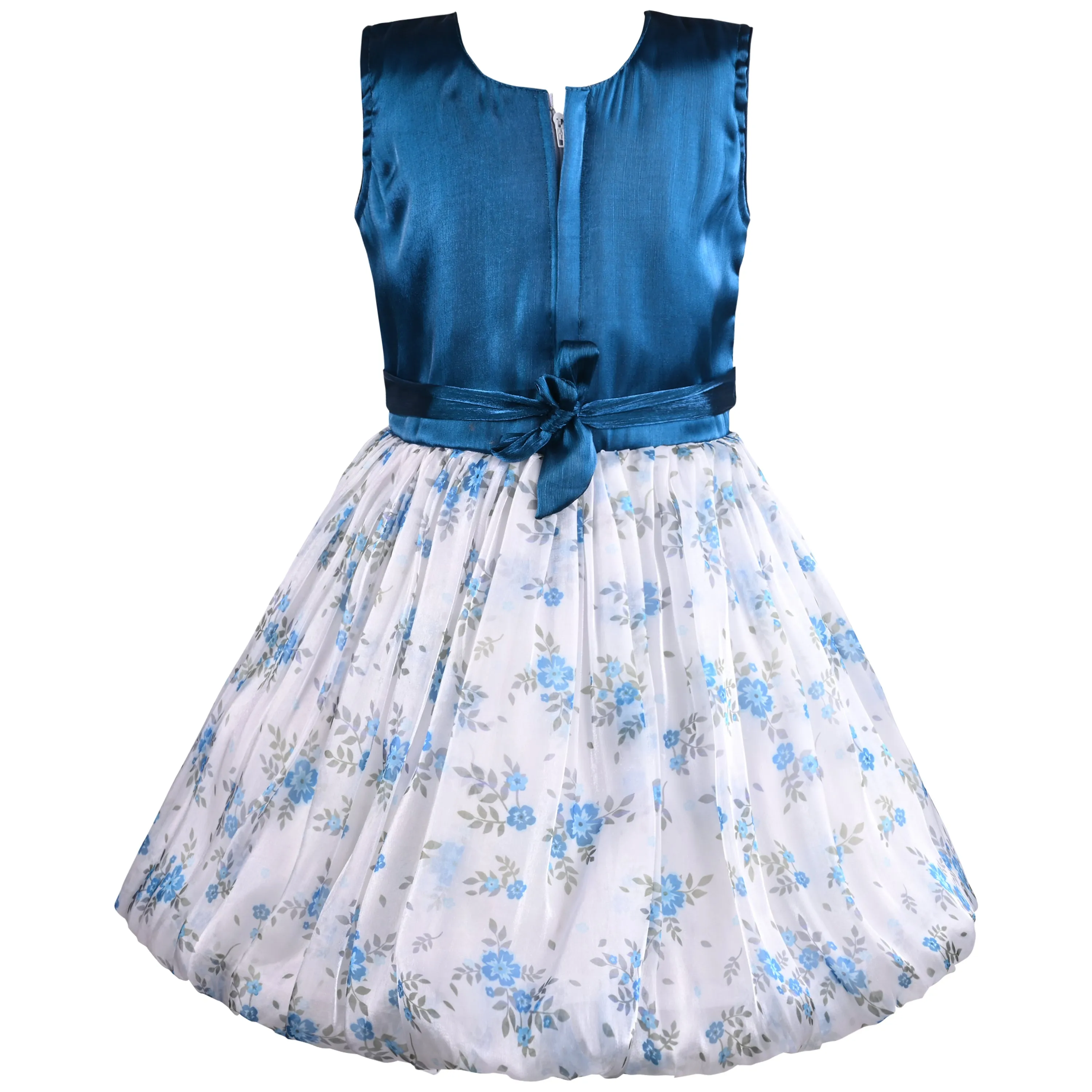 Girls Floral Print Fit and Flare Frock Dress