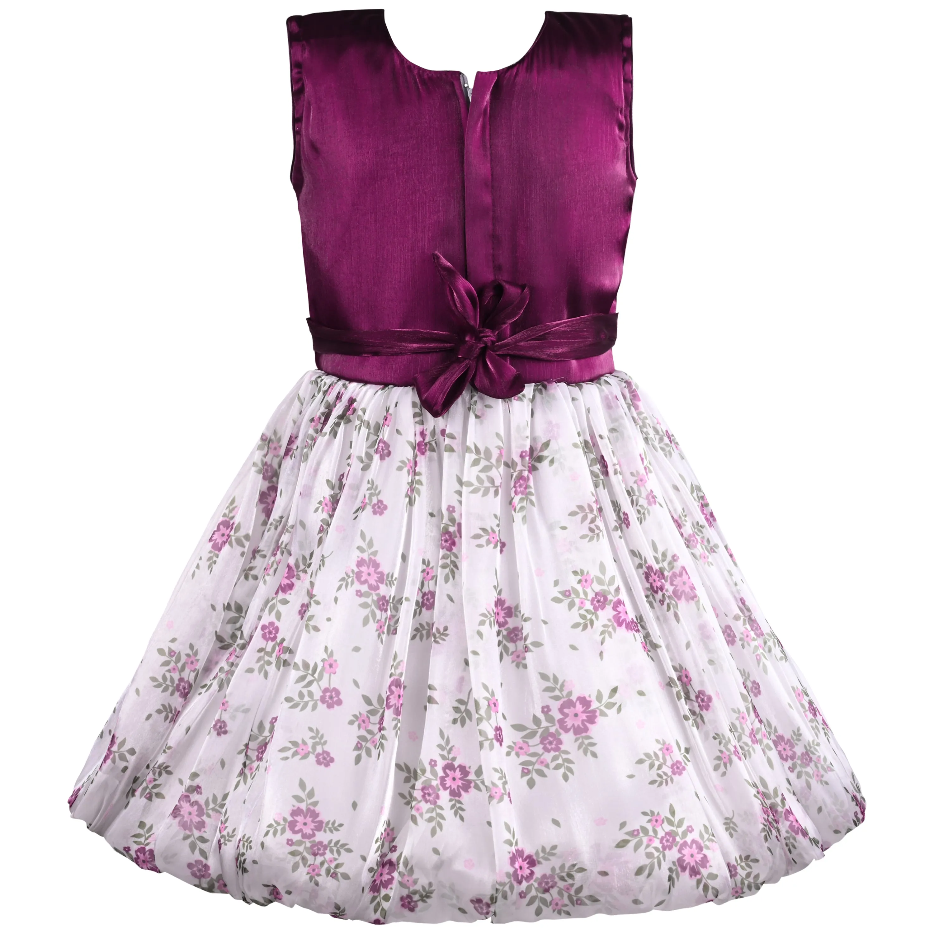 Girls Floral Print Fit and Flare Frock Dress