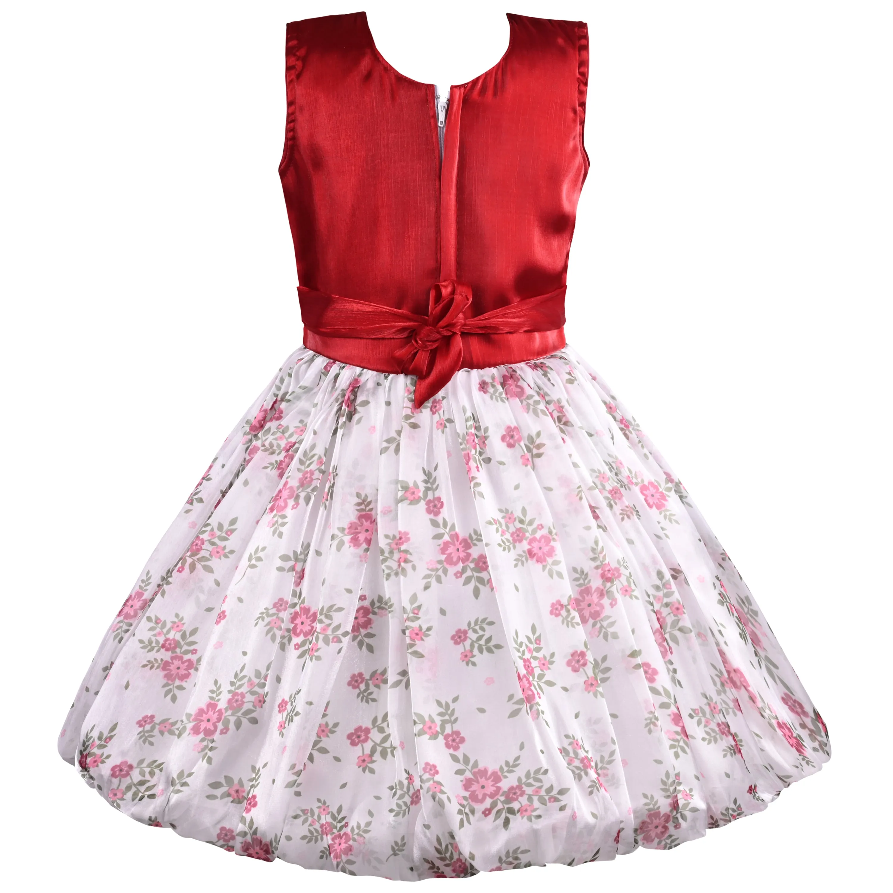 Girls Floral Print Fit and Flare Frock Dress