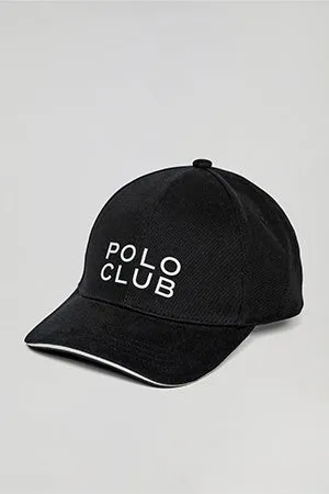 Gorra negra con parche engomado block Polo Club