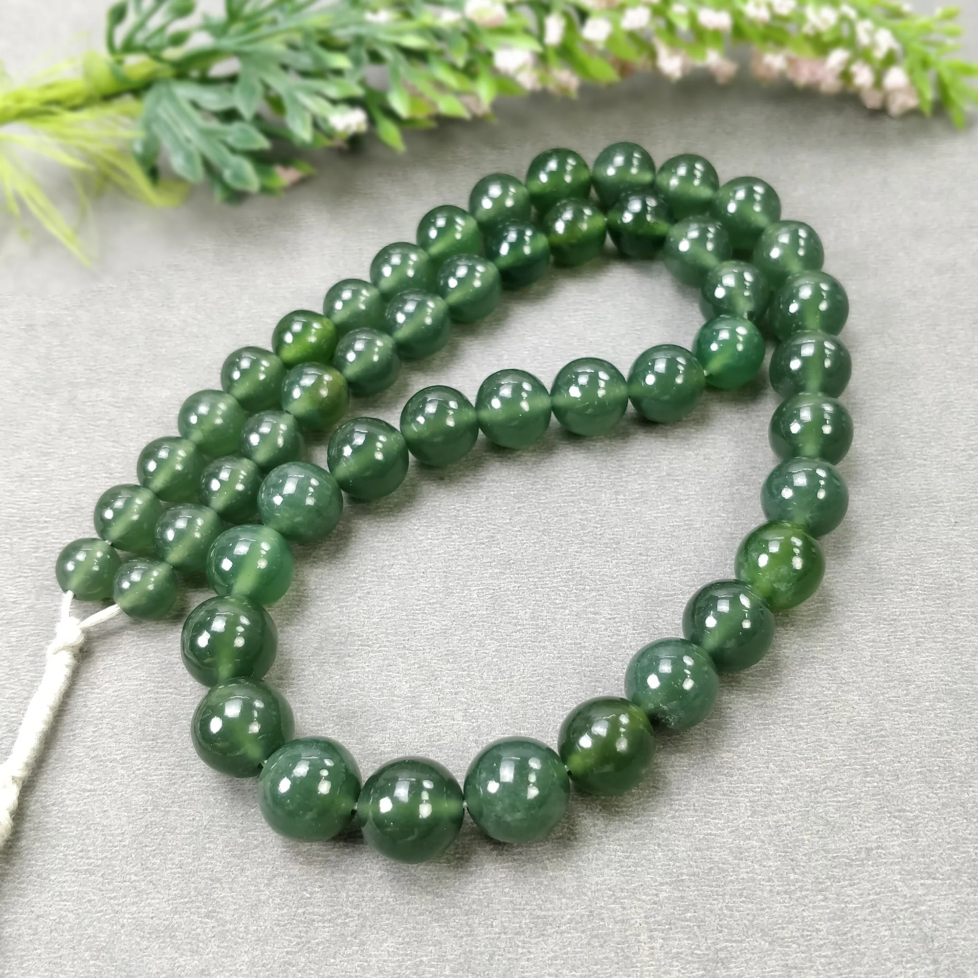 GREEN ANTIGORITE SERPENTINE Gemstone Loose Beads : 373.50cts Natural Untreated Serpentine Cabochon 19" Rondelle Plain Beads