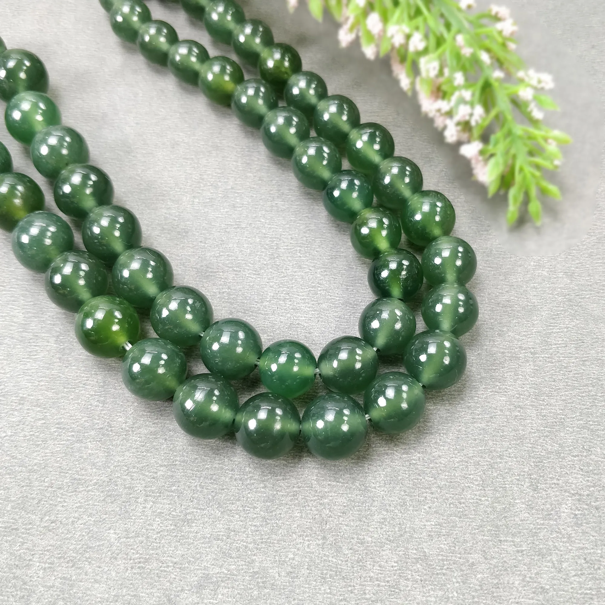 GREEN ANTIGORITE SERPENTINE Gemstone Loose Beads : 373.50cts Natural Untreated Serpentine Cabochon 19" Rondelle Plain Beads