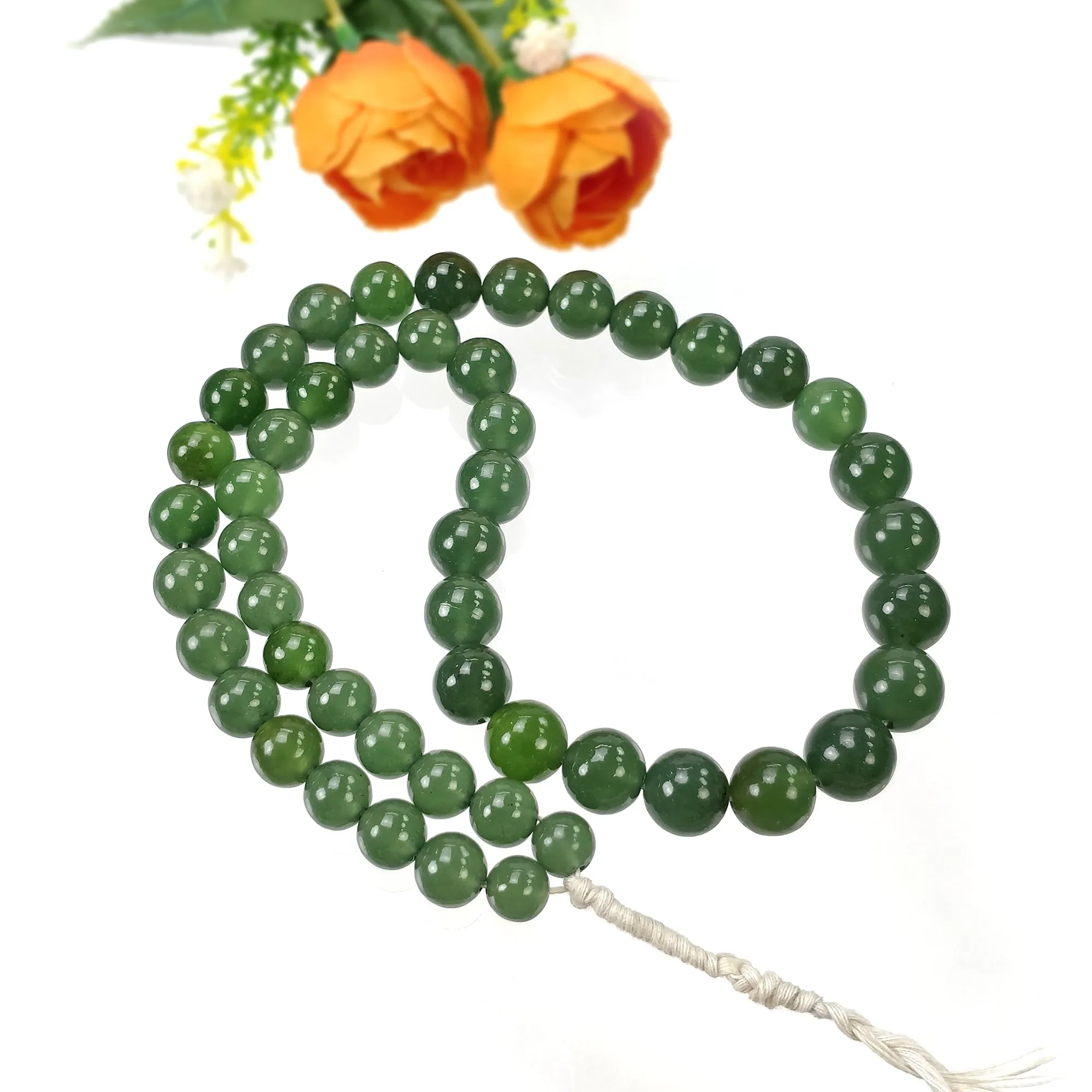 GREEN ANTIGORITE SERPENTINE Gemstone Loose Beads : 373.50cts Natural Untreated Serpentine Cabochon 19" Rondelle Plain Beads