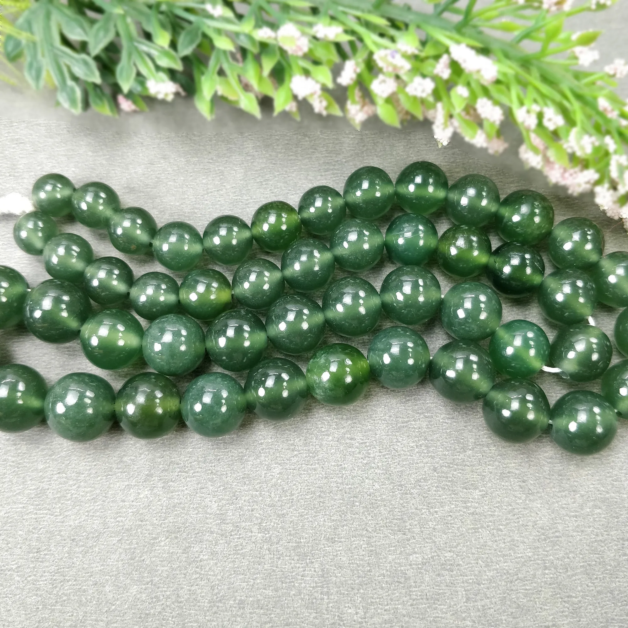 GREEN ANTIGORITE SERPENTINE Gemstone Loose Beads : 373.50cts Natural Untreated Serpentine Cabochon 19" Rondelle Plain Beads