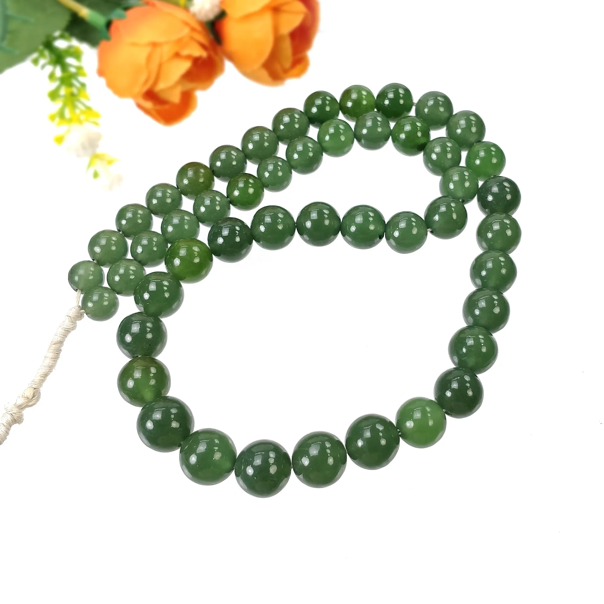 GREEN ANTIGORITE SERPENTINE Gemstone Loose Beads : 373.50cts Natural Untreated Serpentine Cabochon 19" Rondelle Plain Beads