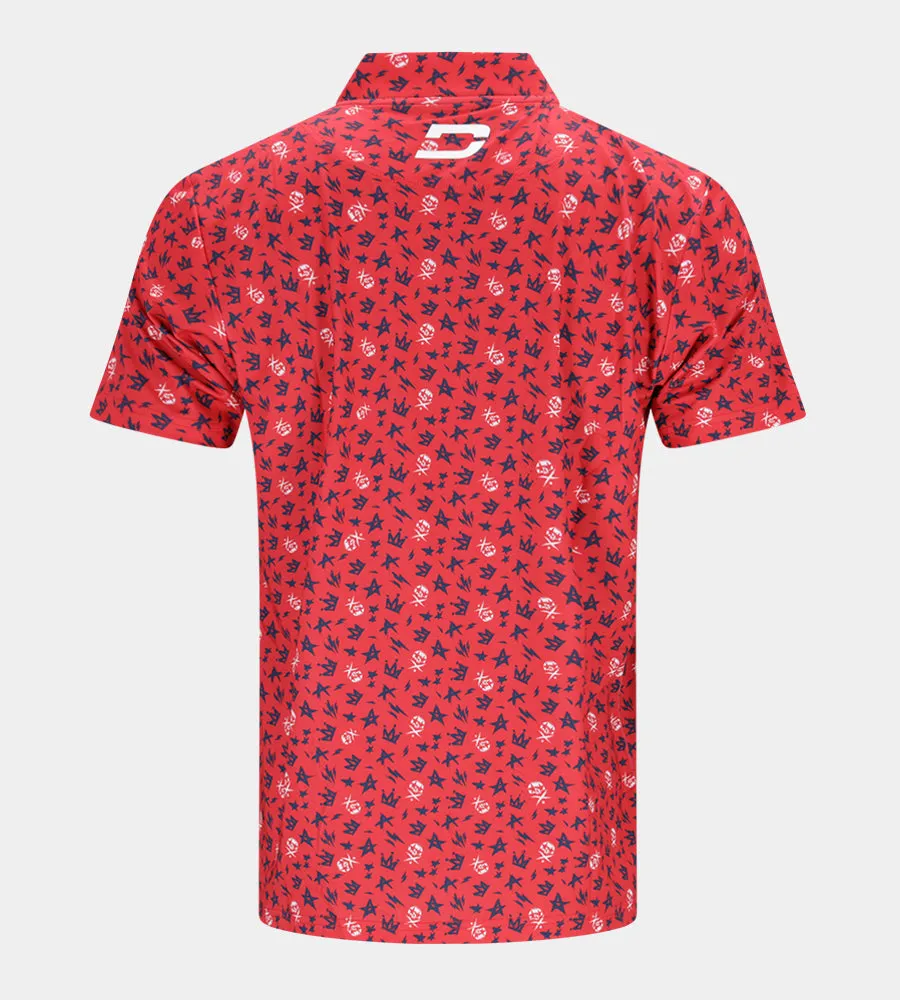 GRUNGE SKULLZ PRIME POLO - RED