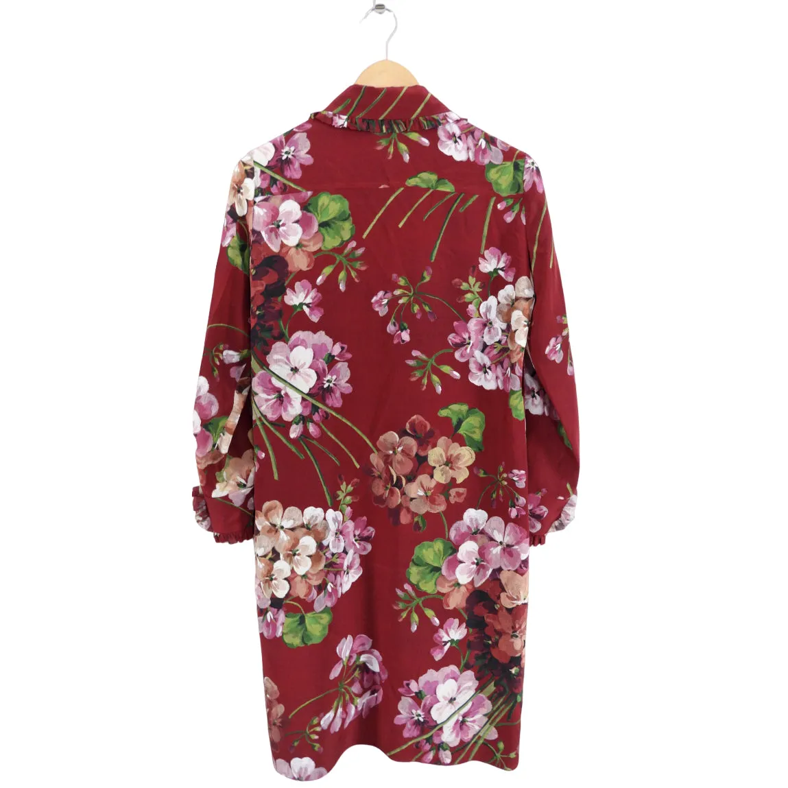 Gucci Blooms Red Silk Floral Shift Dress - XS / 0