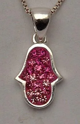 Hamsa Charm Pendant Necklace Kabbalah luck Fatima hand 925 Sterling Silver #5