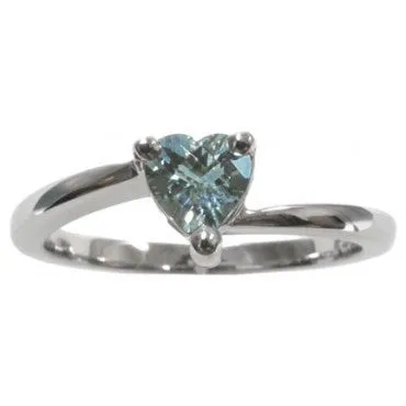 Heart shaped Aquamarine and Diamond ring