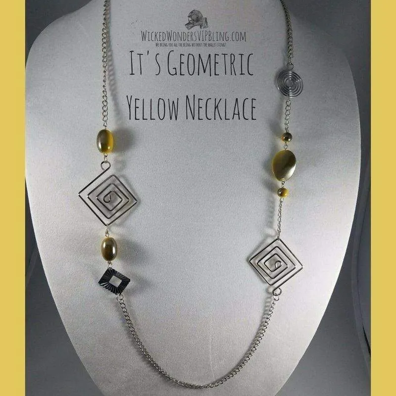 It's Geometric Yellow Necklace