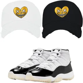 Jordan Retro 11 Gratitude 11s Dad Hat - Gold Metallic Heart Baws