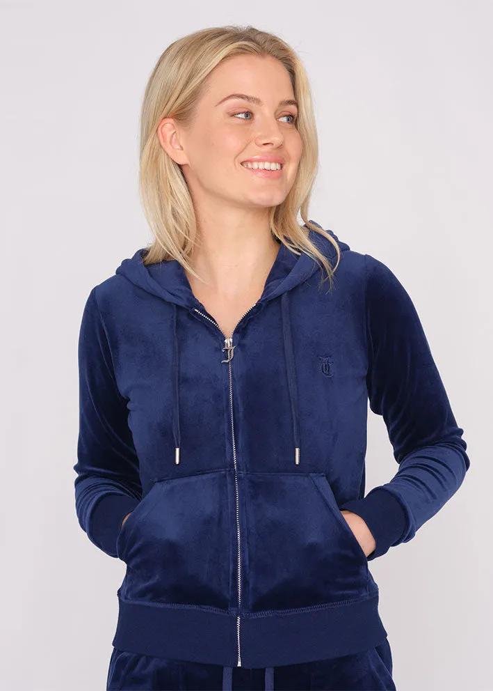 Juicy Couture Robertson Classic Velour Hoodie - Blue Depths