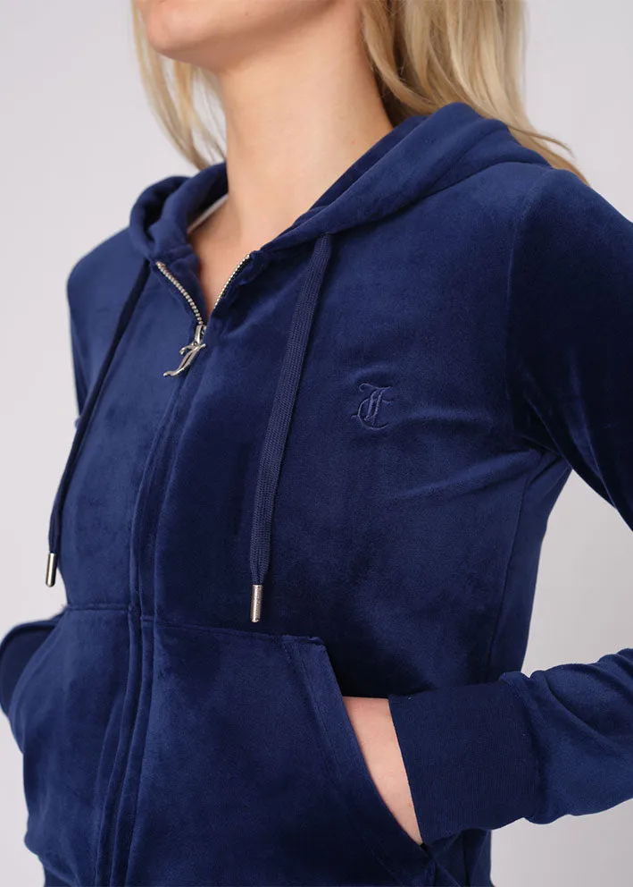 Juicy Couture Robertson Classic Velour Hoodie - Blue Depths