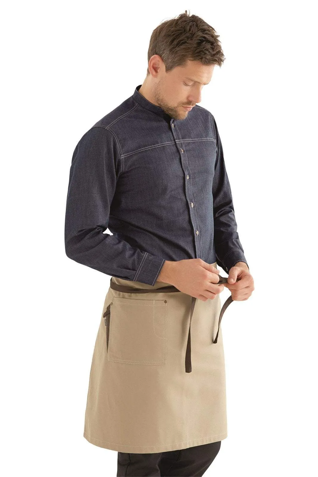 Kentaur 30360 Khaki Raw Bib Apron