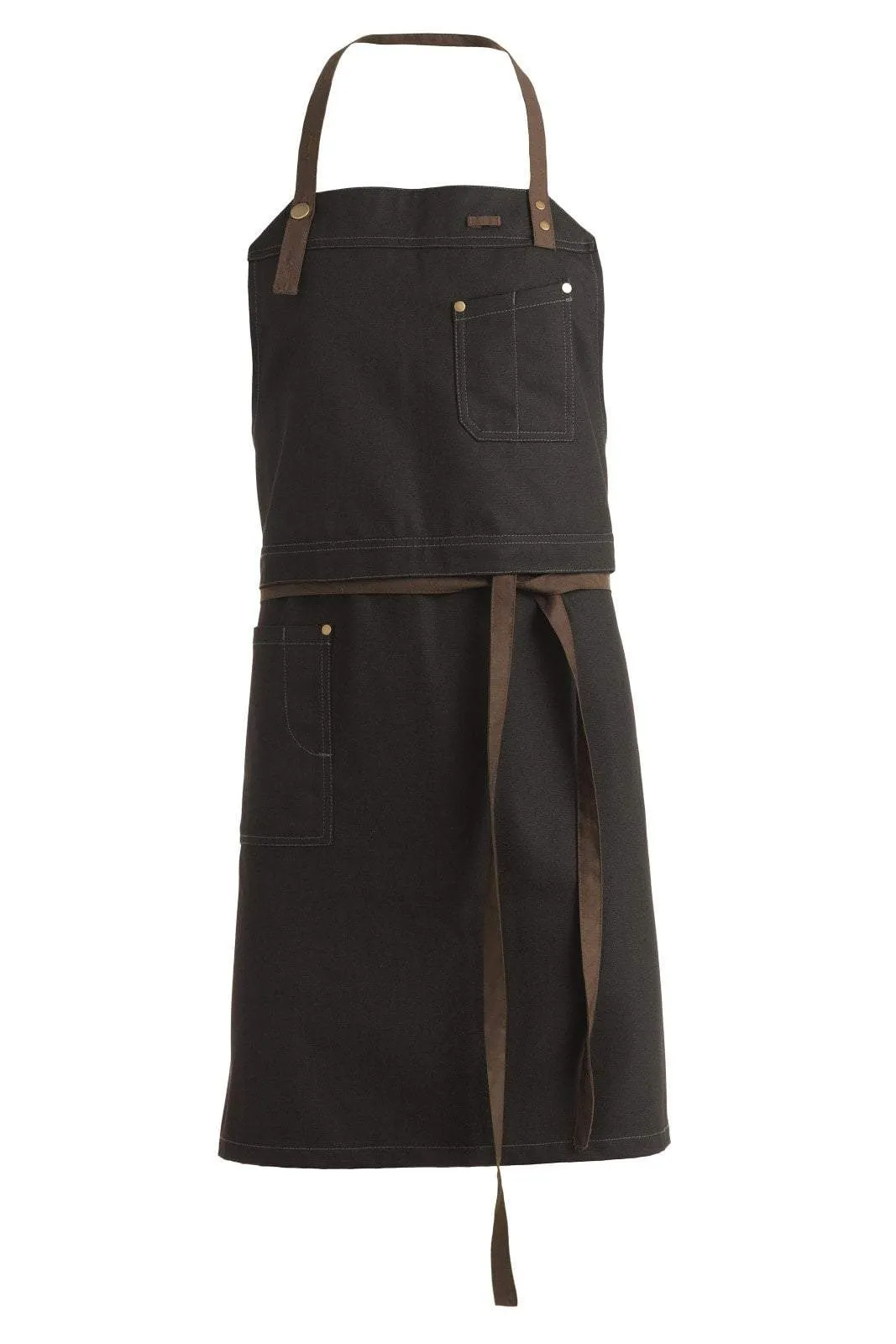 Kentaur 30360 Khaki Raw Bib Apron