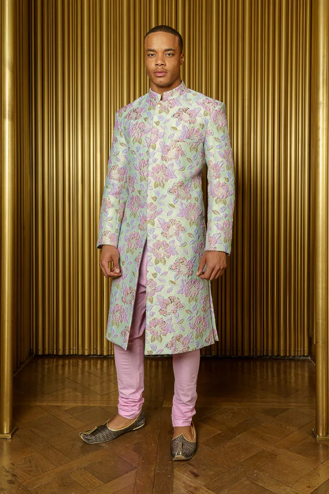 LANE Floral Jacquard Sherwani