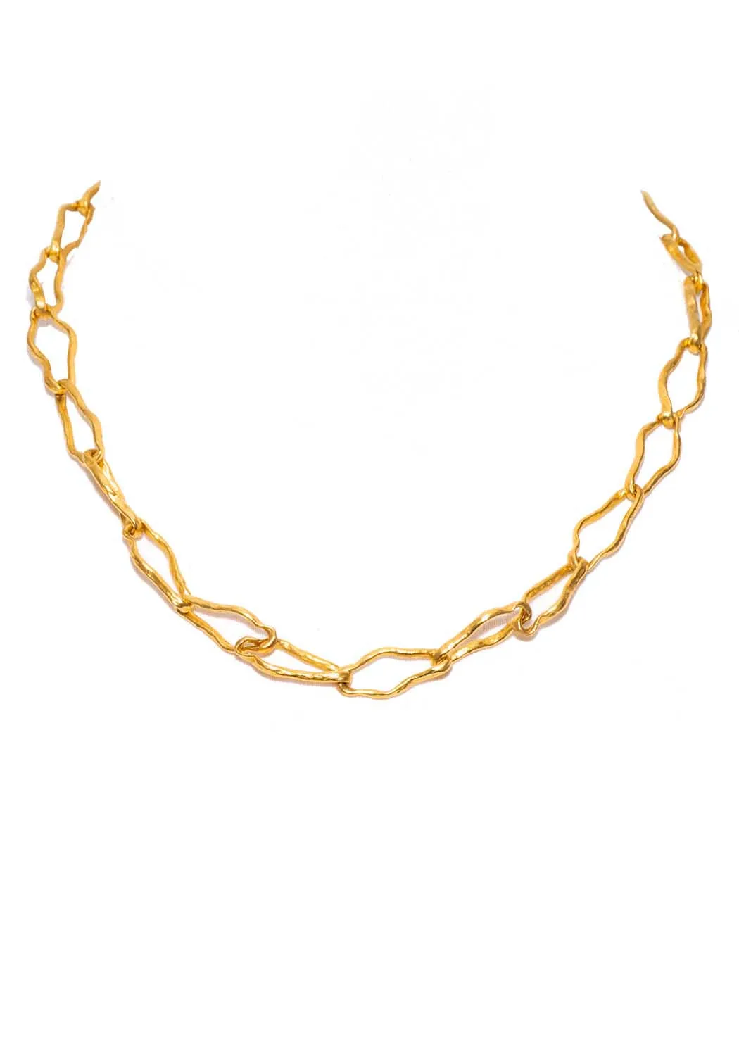 Lika Behar 24k Yellow Gold 18" Organic Link Necklace