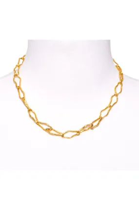 Lika Behar 24k Yellow Gold 18" Organic Link Necklace