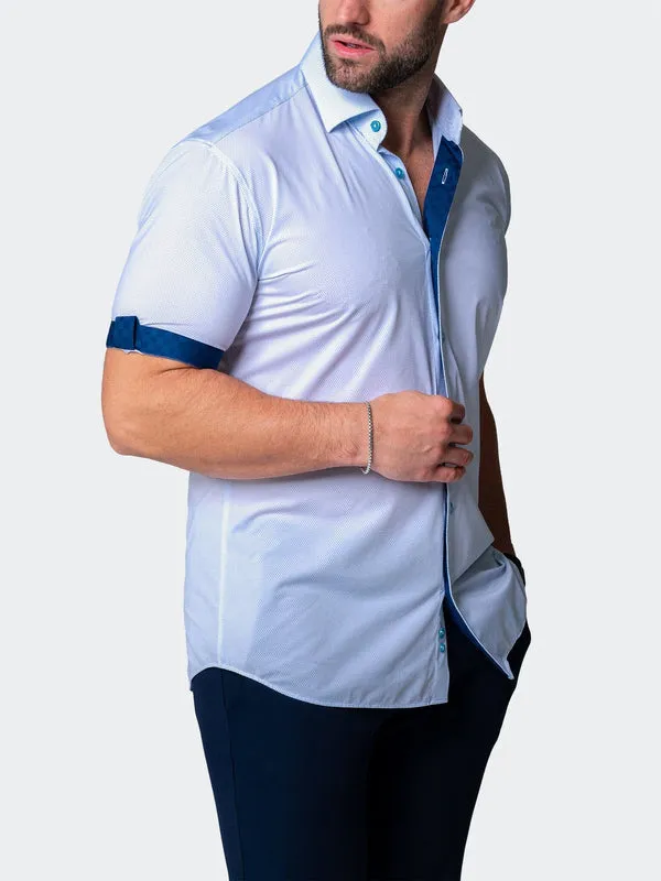 Maceoo Stretch Short-Sleeve Shirt | Galileo Chewy Blue