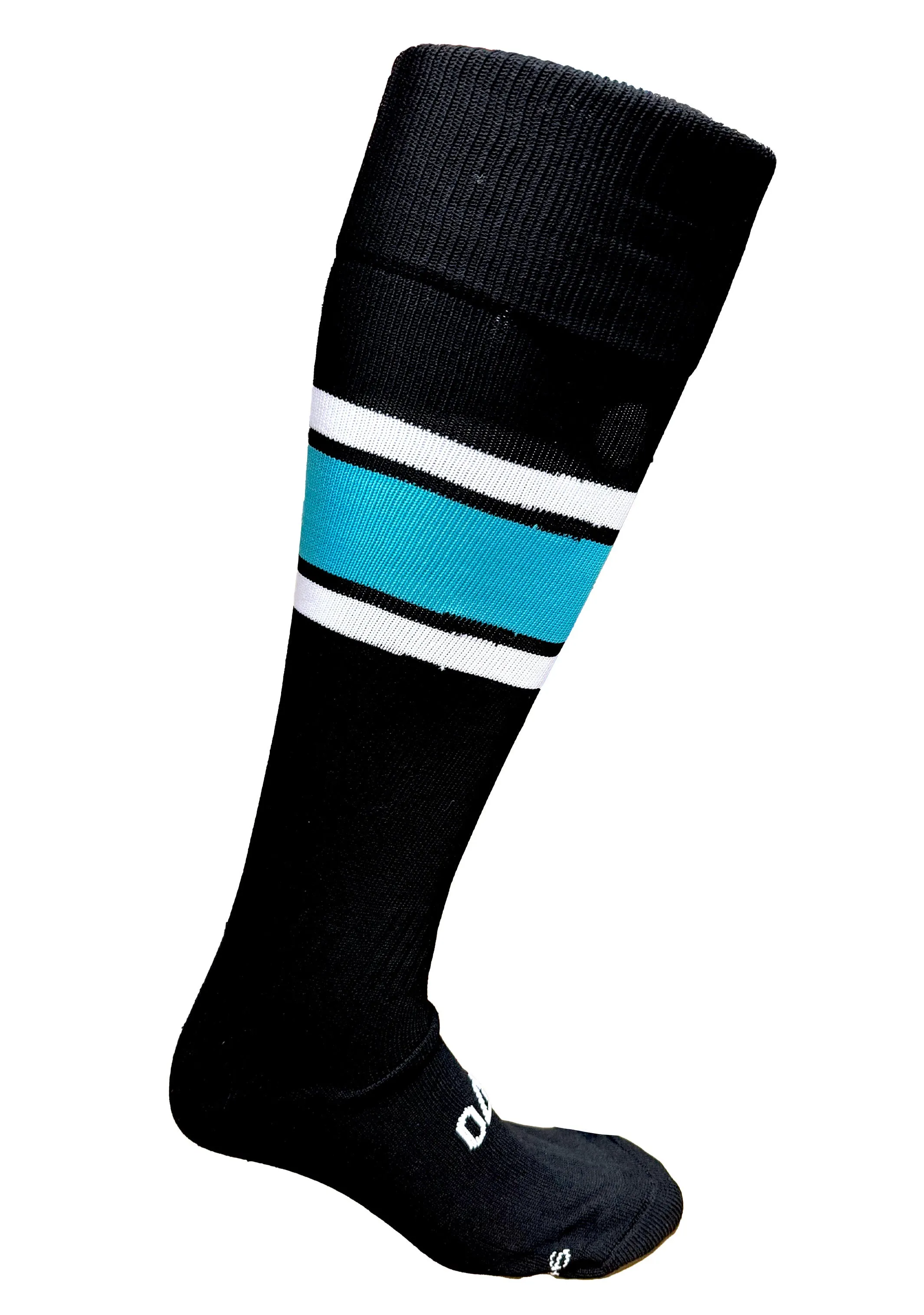 Macron Senior Port Adelaide Clash Full Length Socks Black/Teal <br> 58542788