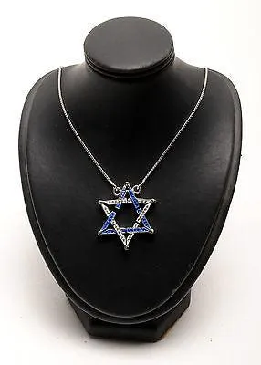 Magen David Pendant Mix Color Gemstone Sterling Silver 925 #3