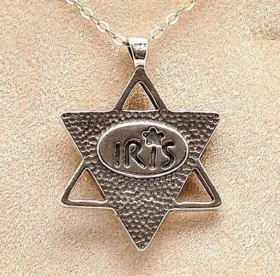 Magen David With Gemstone Sterling Silver 925 Neck Chain By Iris Art Design.