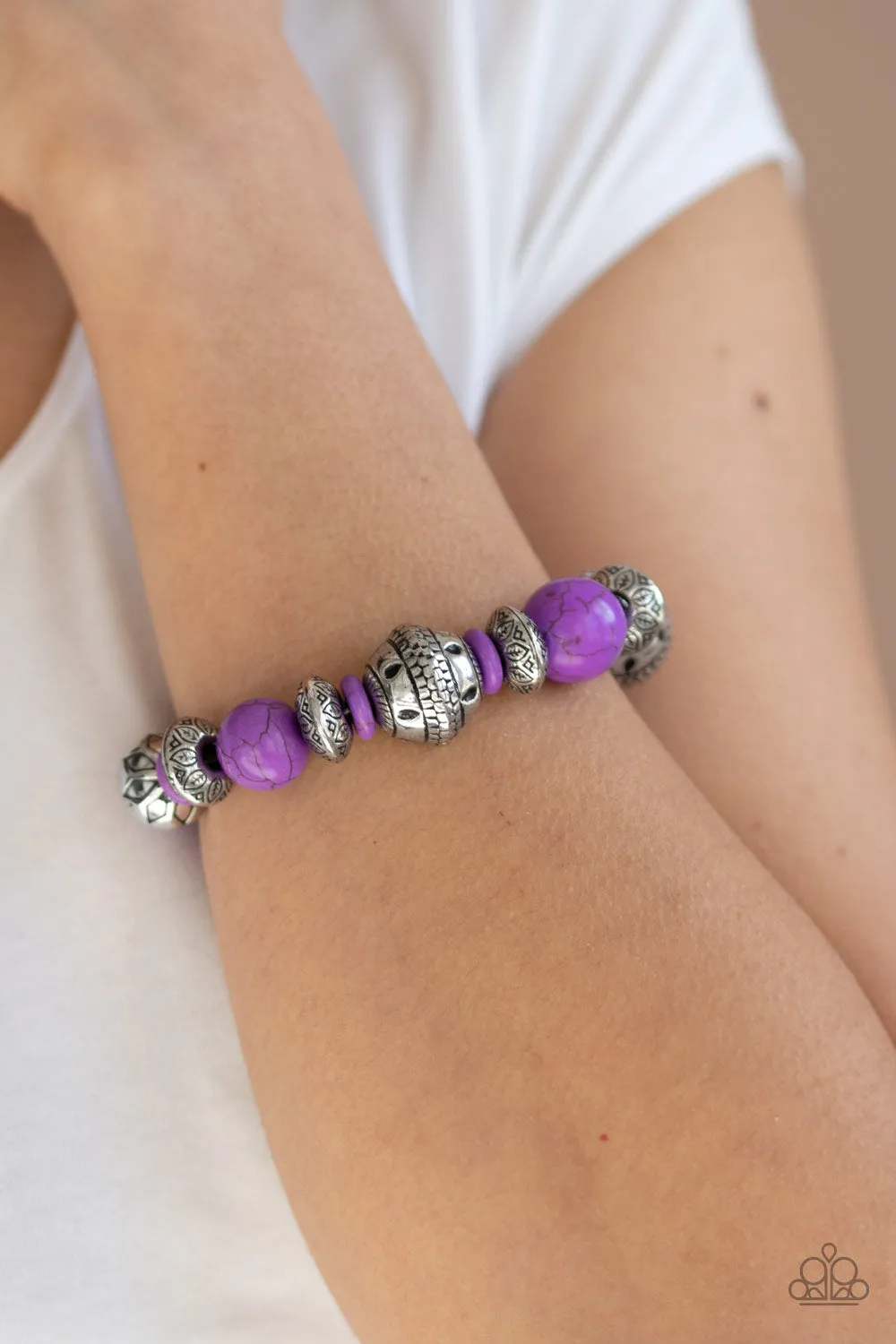 Majestic Masonry - Purple Paparazzi Bracelet